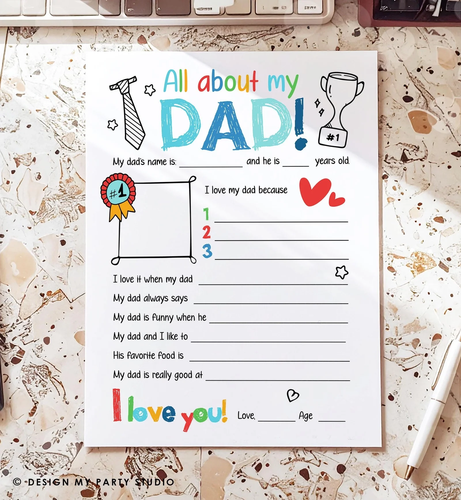 All About My Dad Printable Craft