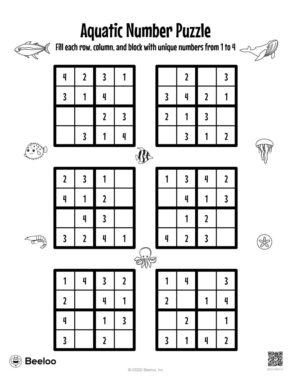 Number Puzzles For Kids Printable