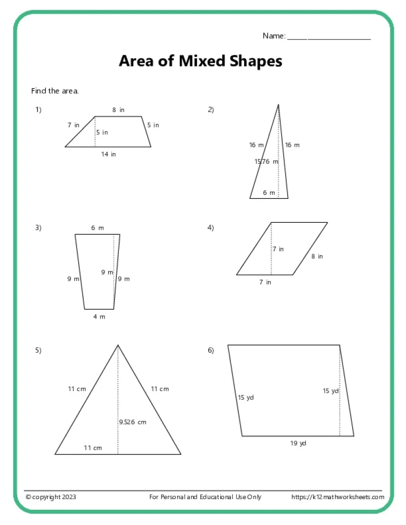 Adding Perimeter Worksheet Free Printable Pdf