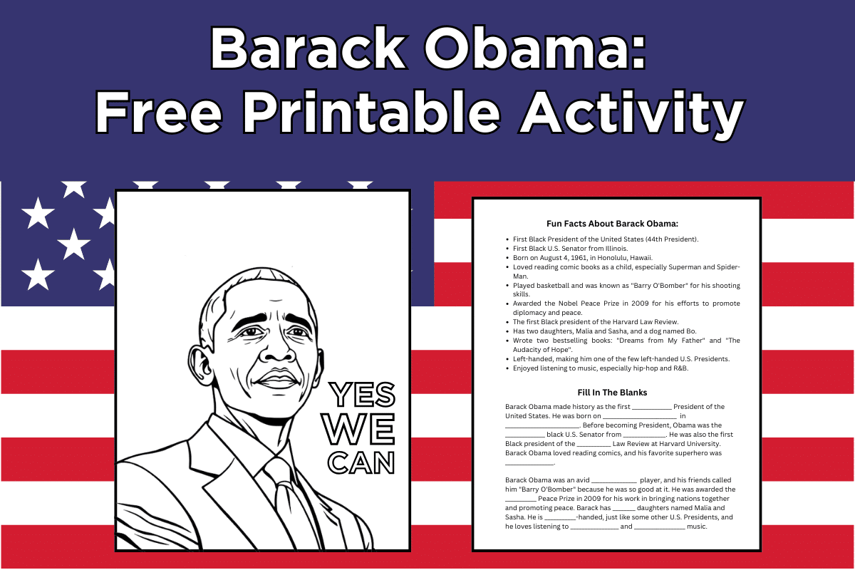 Barack Obama Free Printable Activity For Presidents Day Raising 