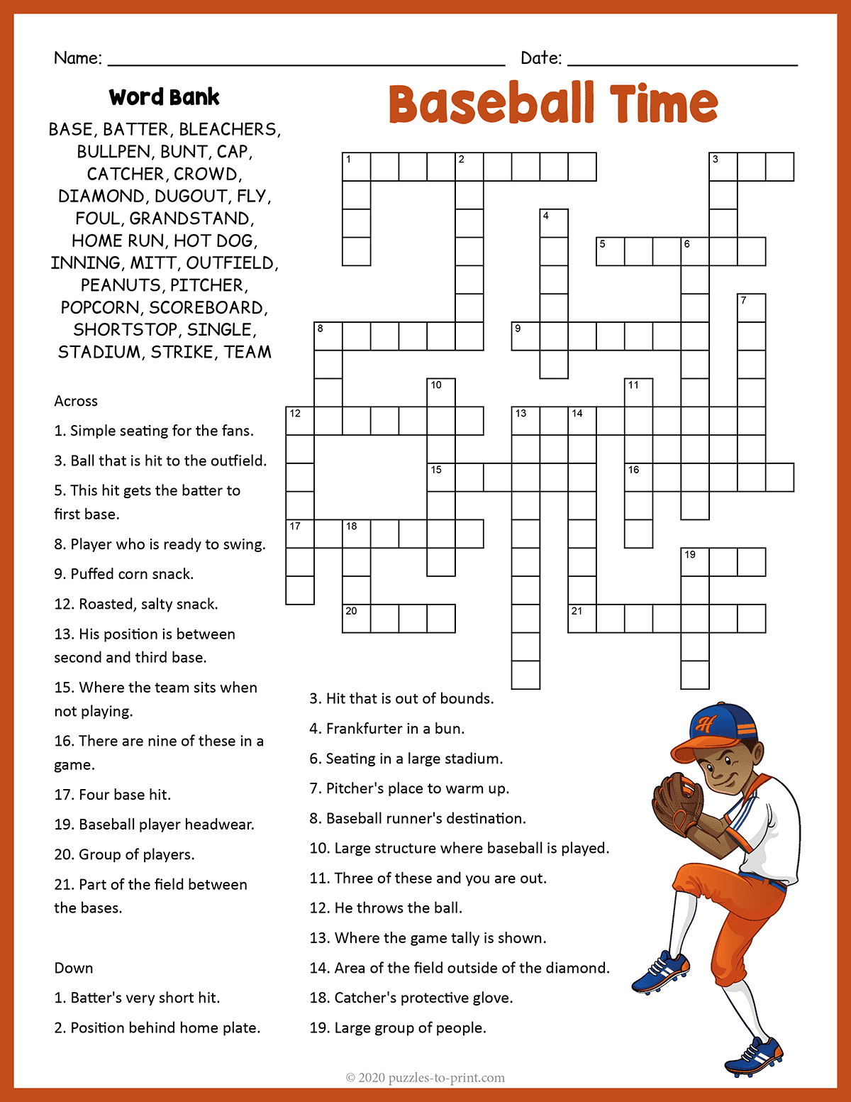 Printable Crossword Puzzles 2025 Mlb Crossword