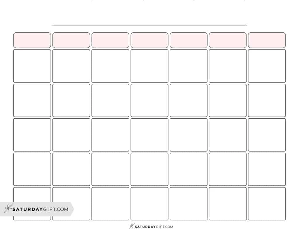 Blank Printable Calendar