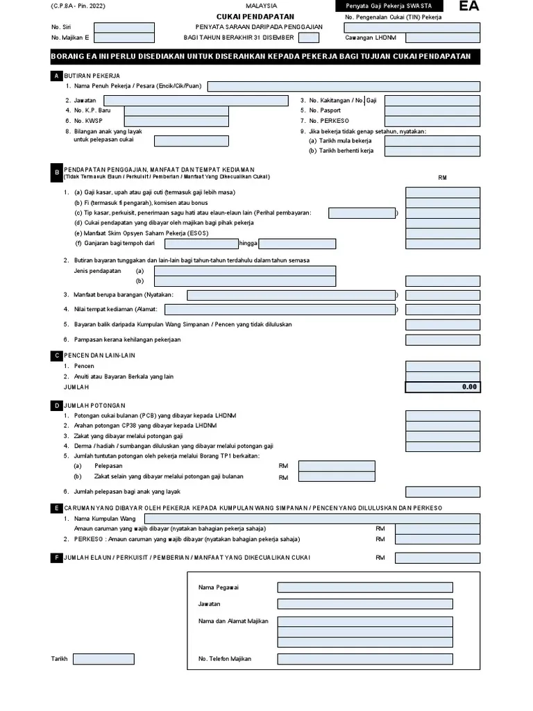 Ea Form 2022 Download