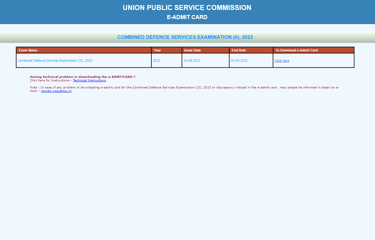 CDS 2 2023 Admit Card Out Now UPSC CDS Exam Hall Ticket