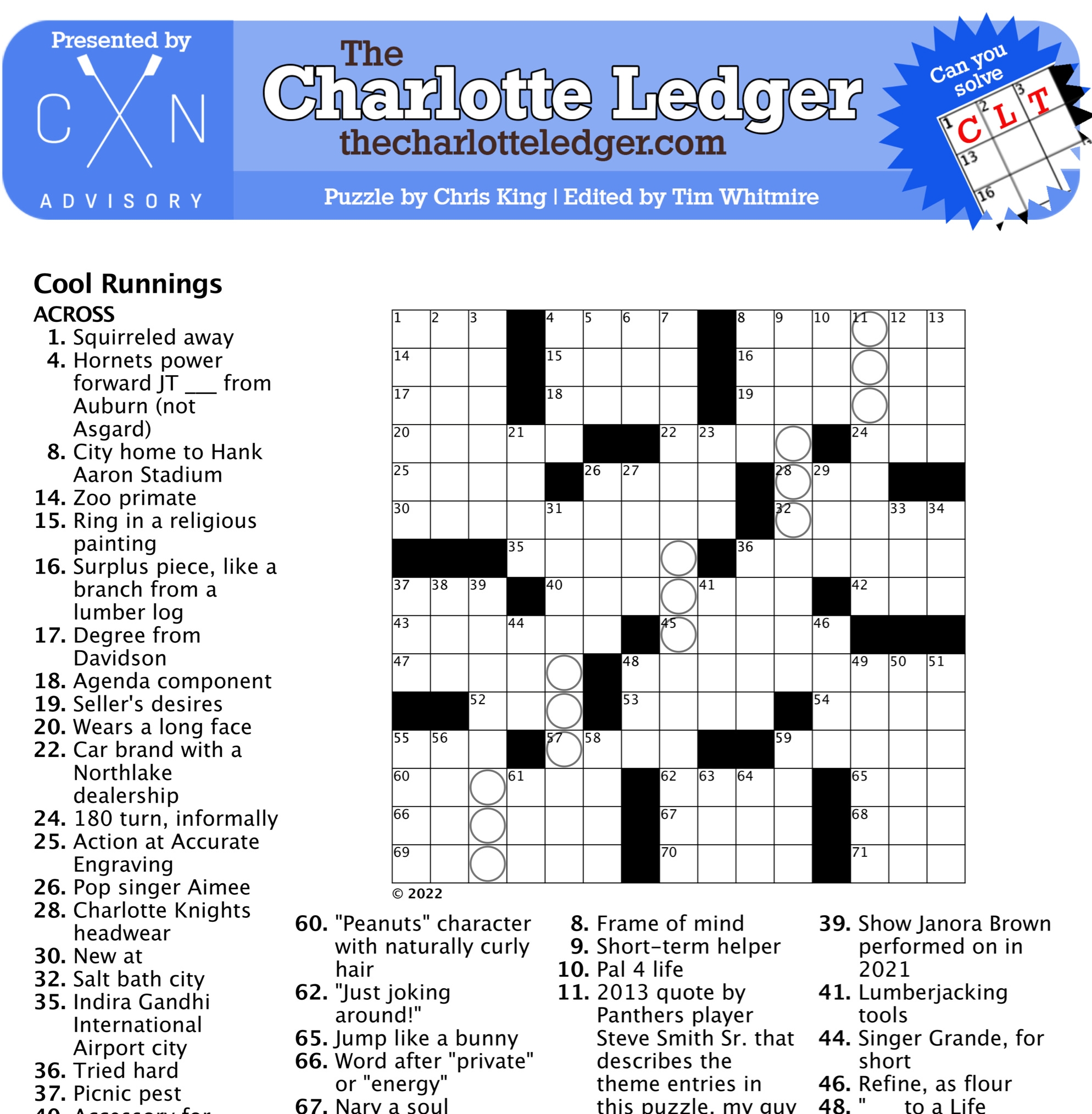 Printable Crossword Puzzles For Adults Pdf