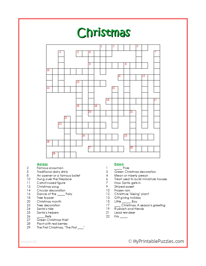 Free Printable Christmas Puzzles For Adults