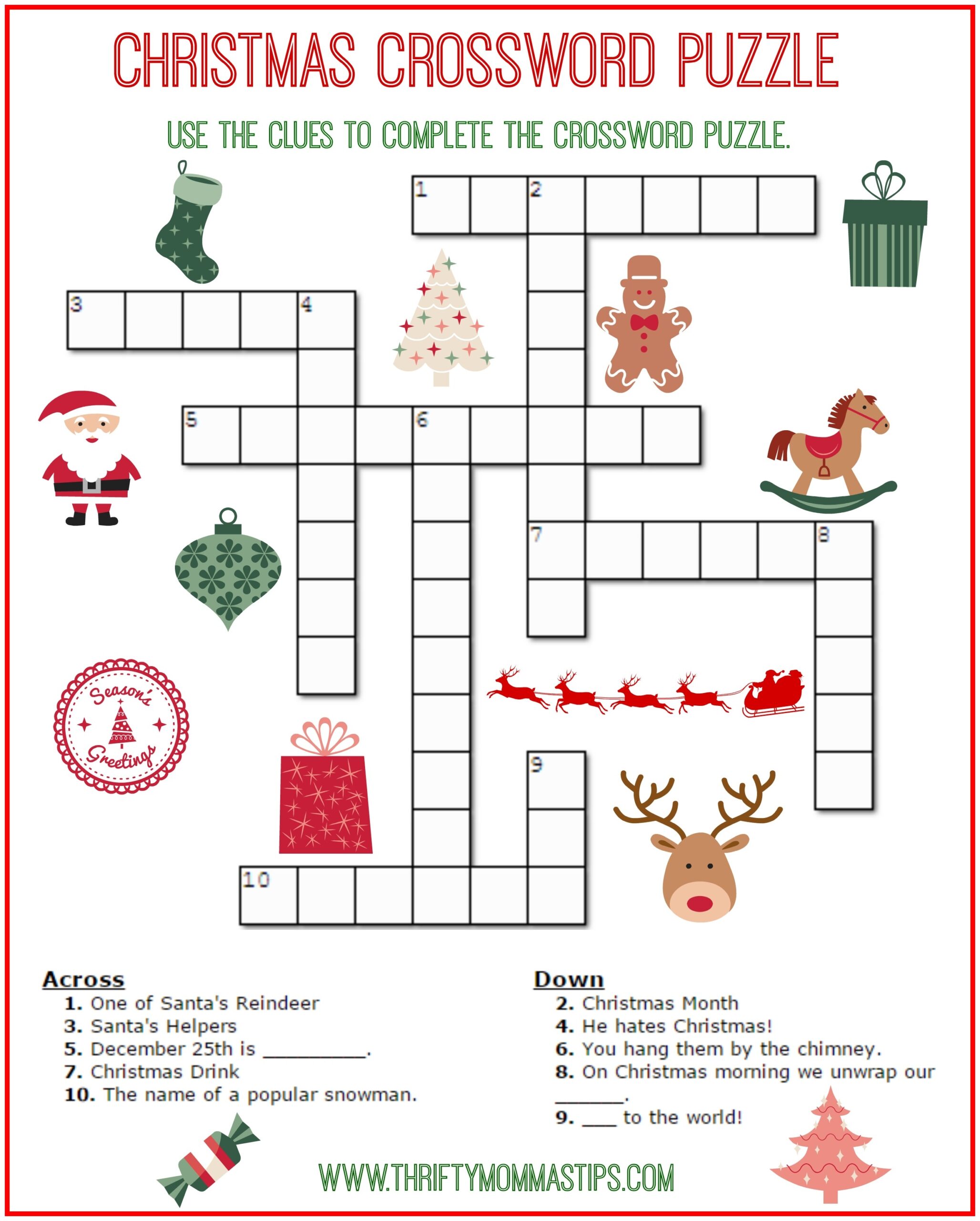 Crossword Puzzles Printable Easy Adults