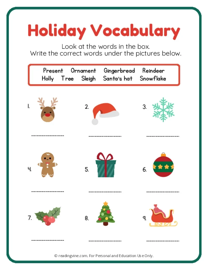 Christmas Activities Printable Worksheets
