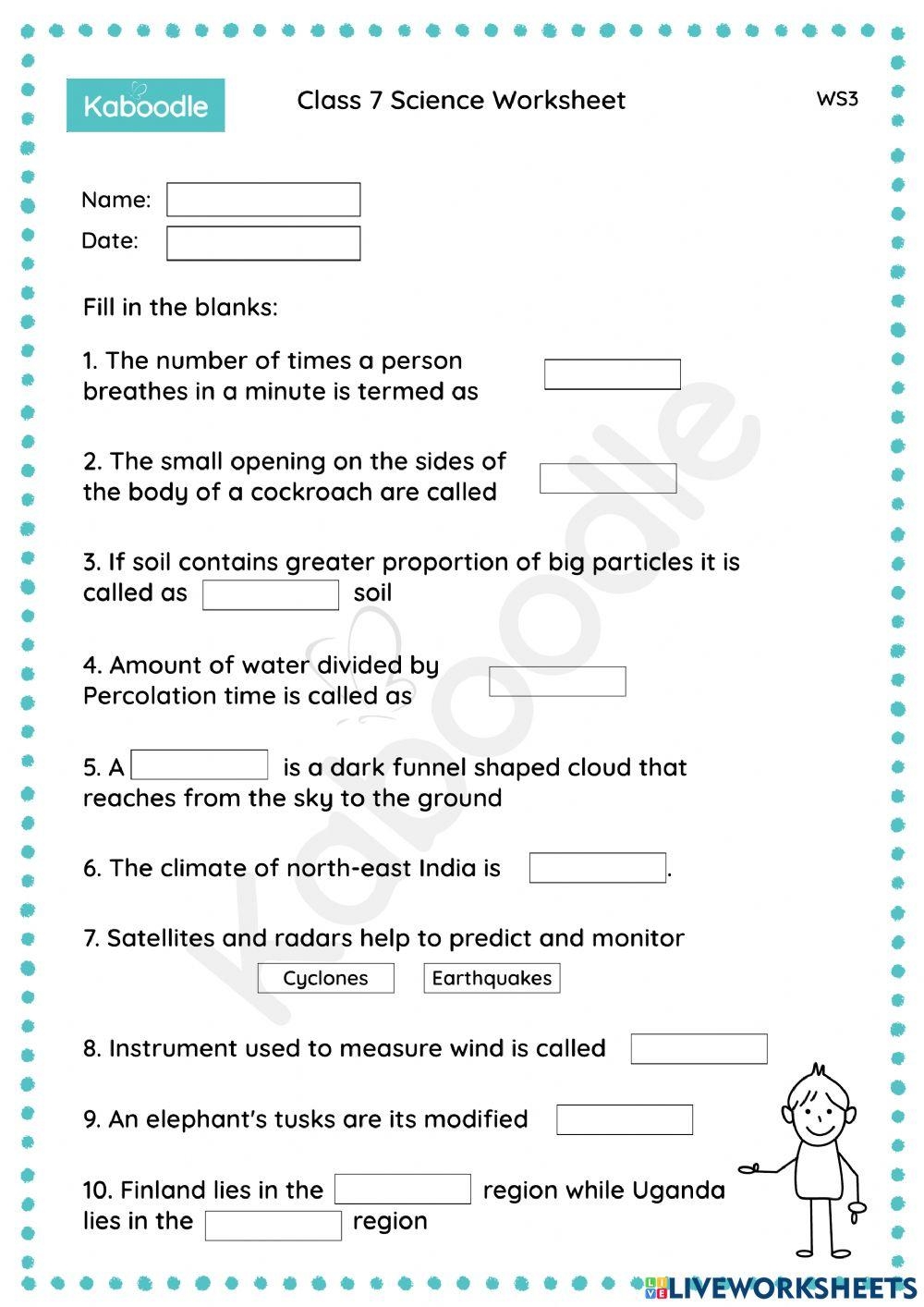 Class 7 Science Worksheet Mix 3 Worksheet Live Worksheets 