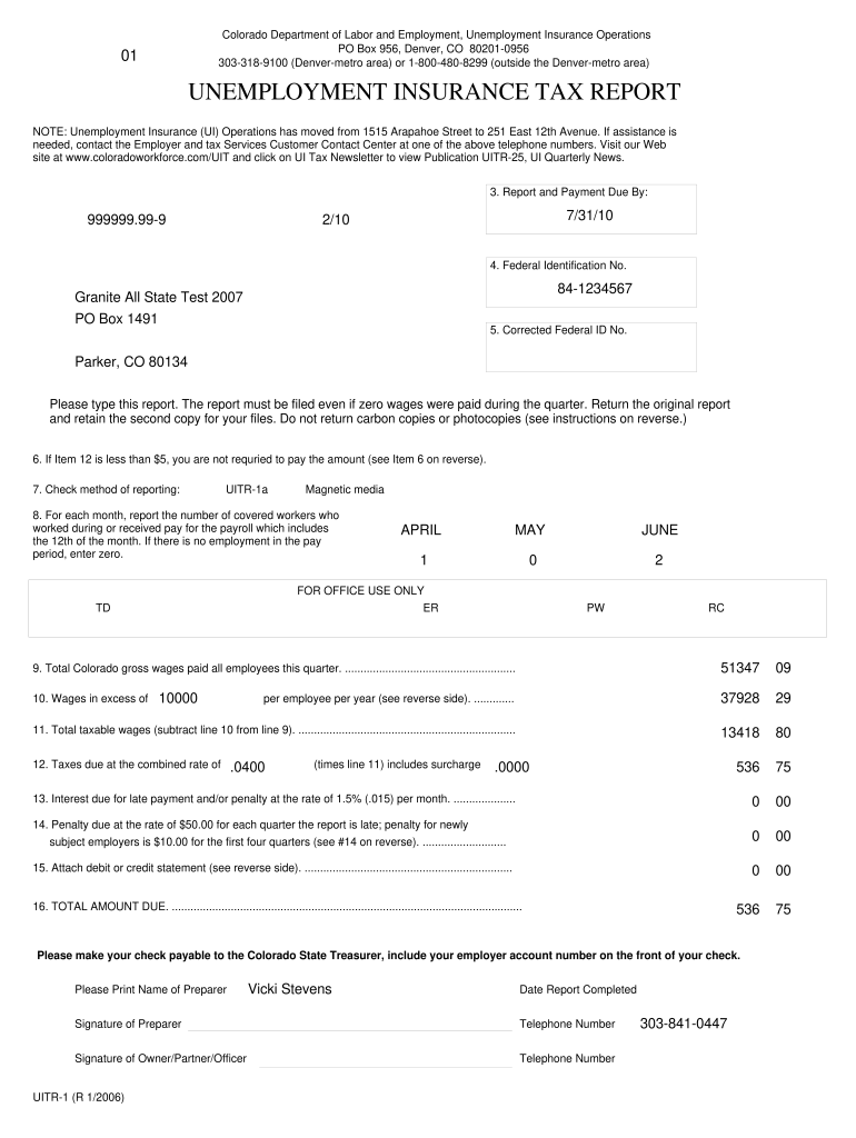 CO CDLE UITR 1 Form Fill Online Printable Fillable Blank 