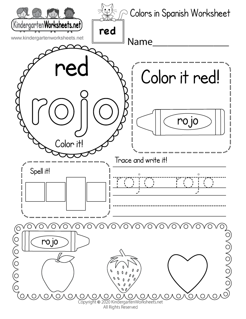 Free Printable Spanish Learning Worksheets