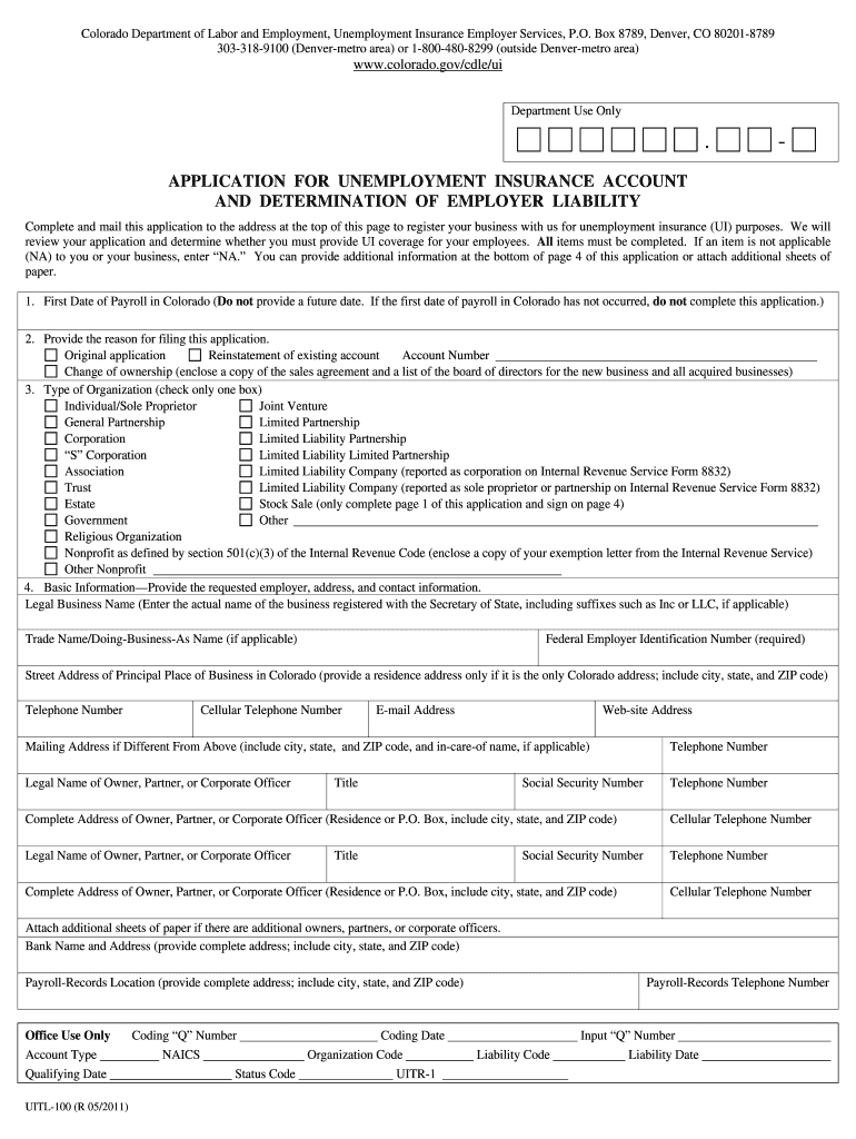 Colorado Unemployment Tax Form Uitr 1 Projectsfopt