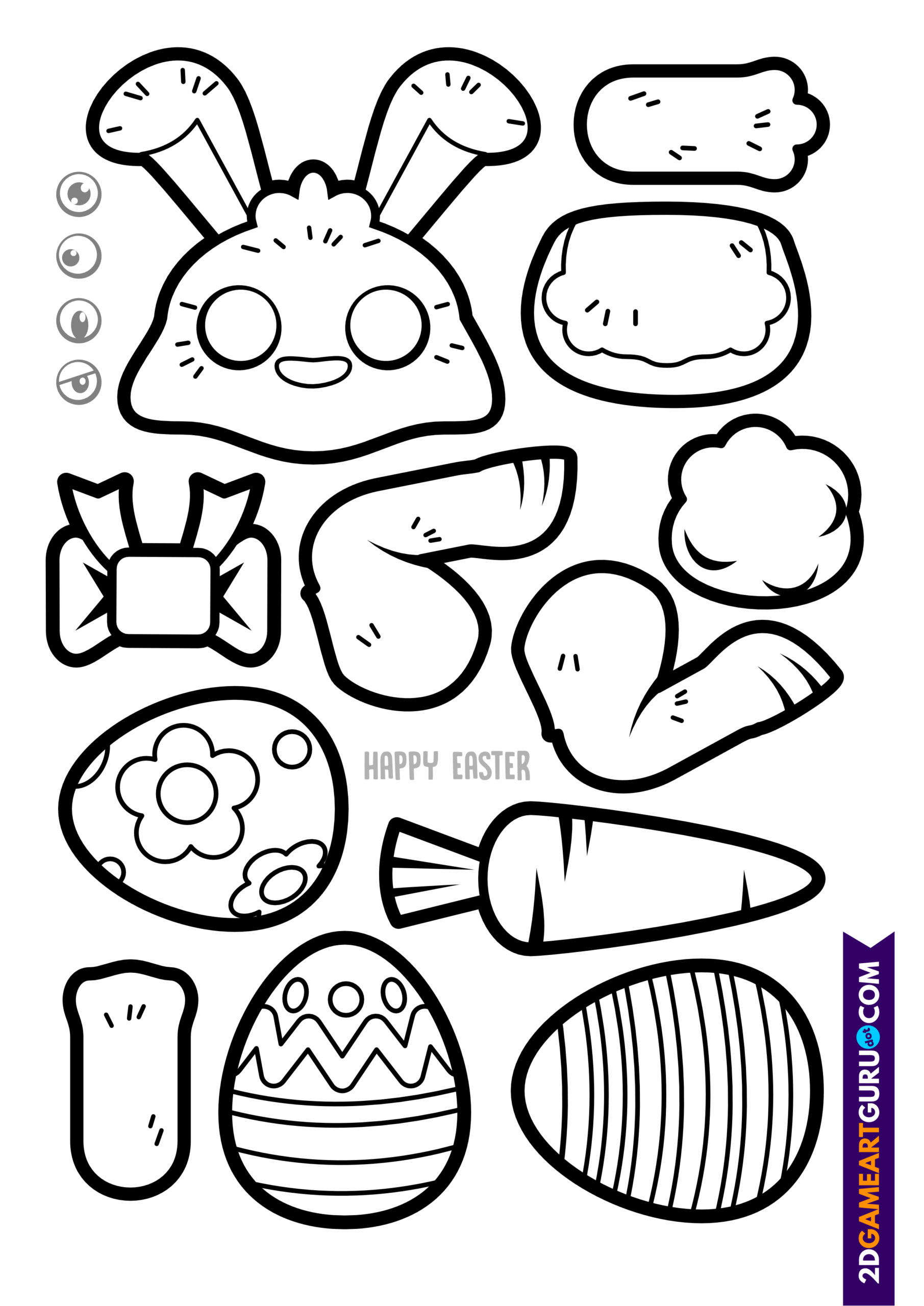 Colour Cut Glue Craft Sheets For Kids 2dgameartguru