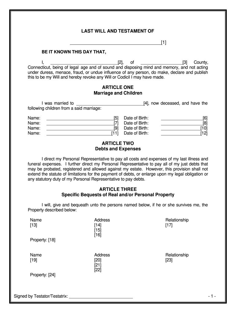 Connecticut Living Will Form Fill Out amp Sign Online DocHub