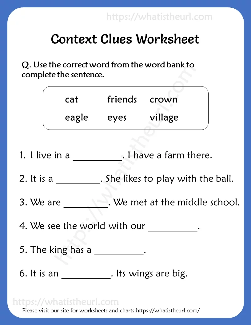 Free Printable Context Clues Worksheets