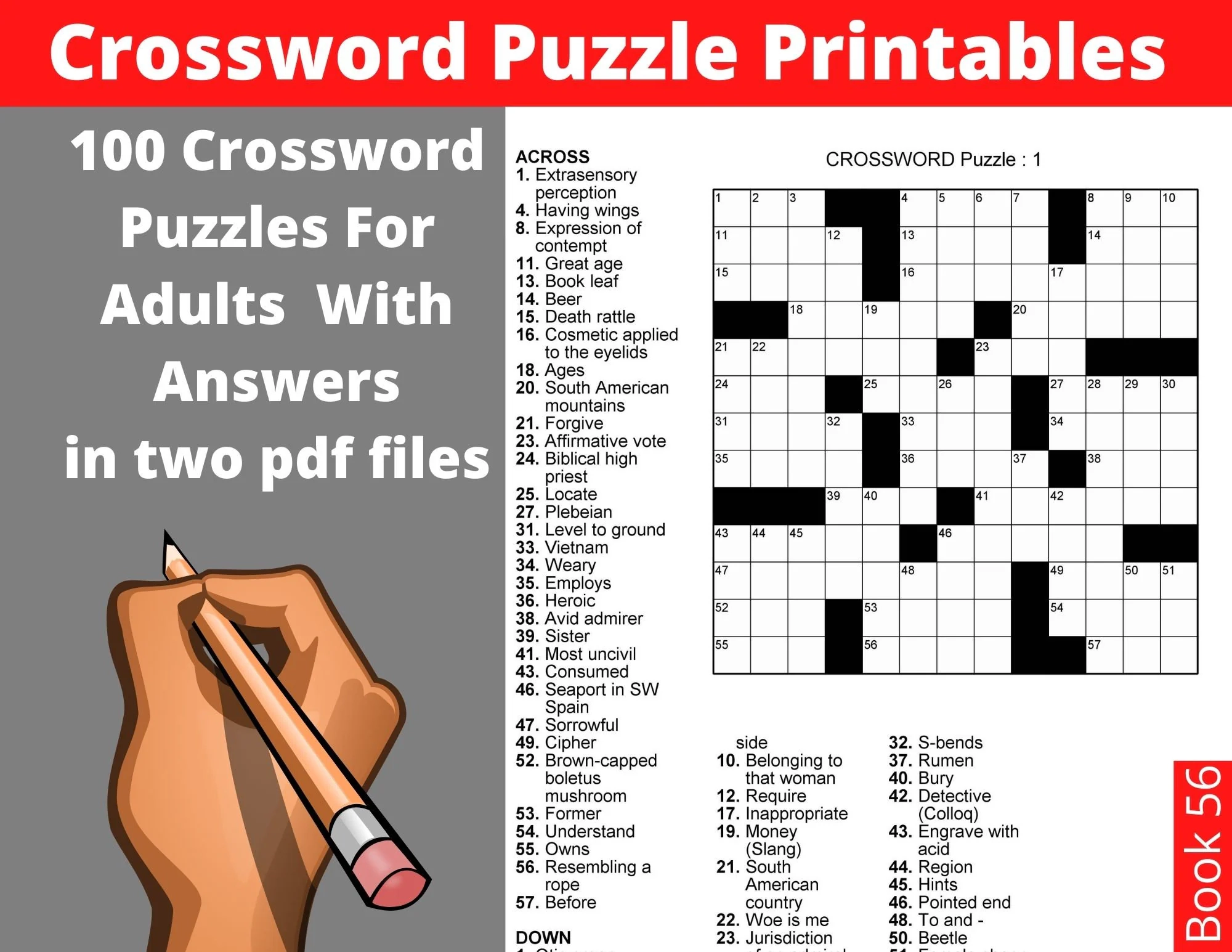 Printable Large Easy Crossword Puzzles