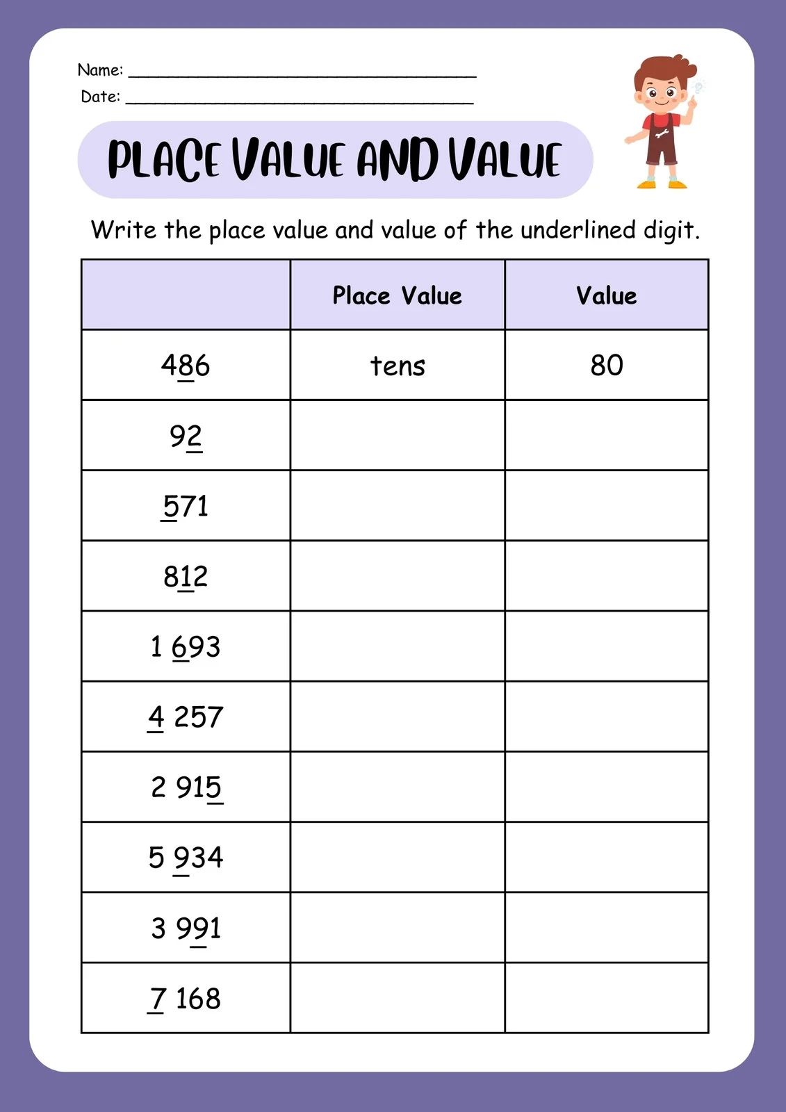 Customize 89 Place Value Worksheets Templates Online Canva