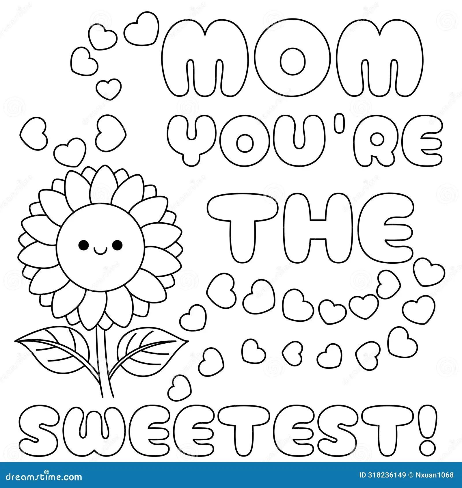 Cute Mother S Day Coloring Pages For Kids Outline Vector 