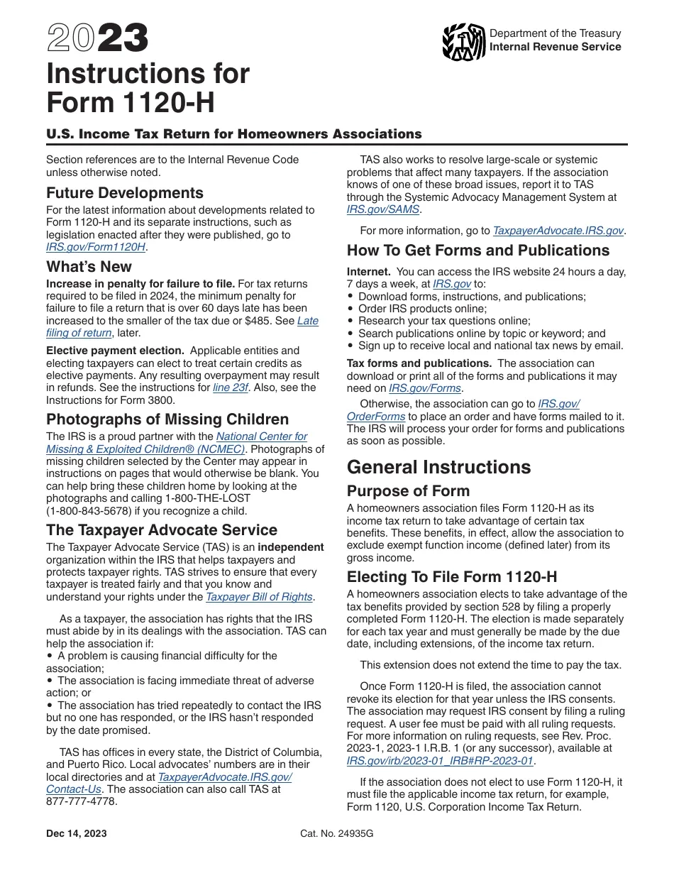 Irs Form 1120 H 2019