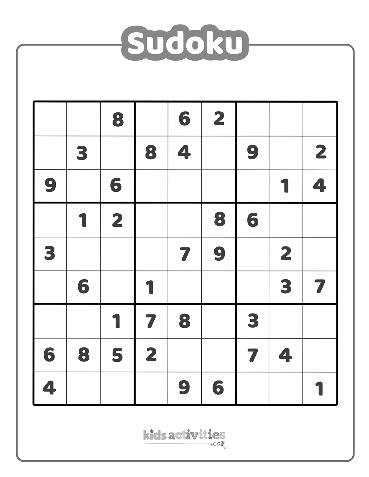 Printable Free Sudoku Puzzles