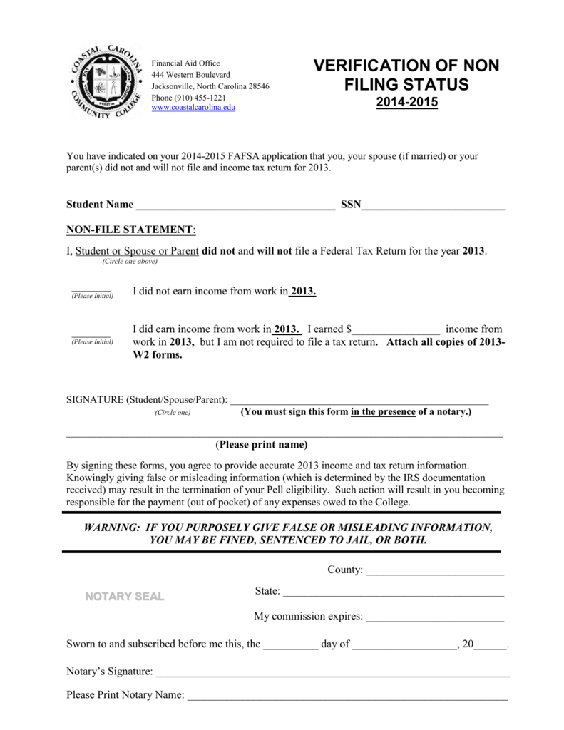 Irs Forms Non Filing Form