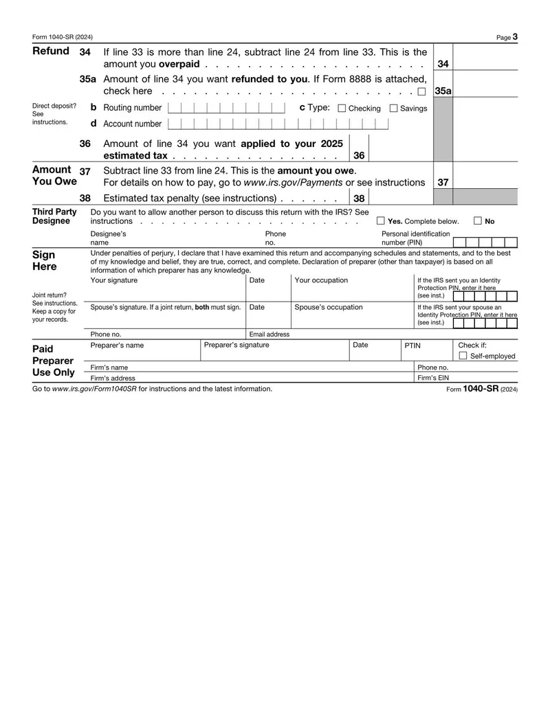 Irs Form 1040-Sr 2024