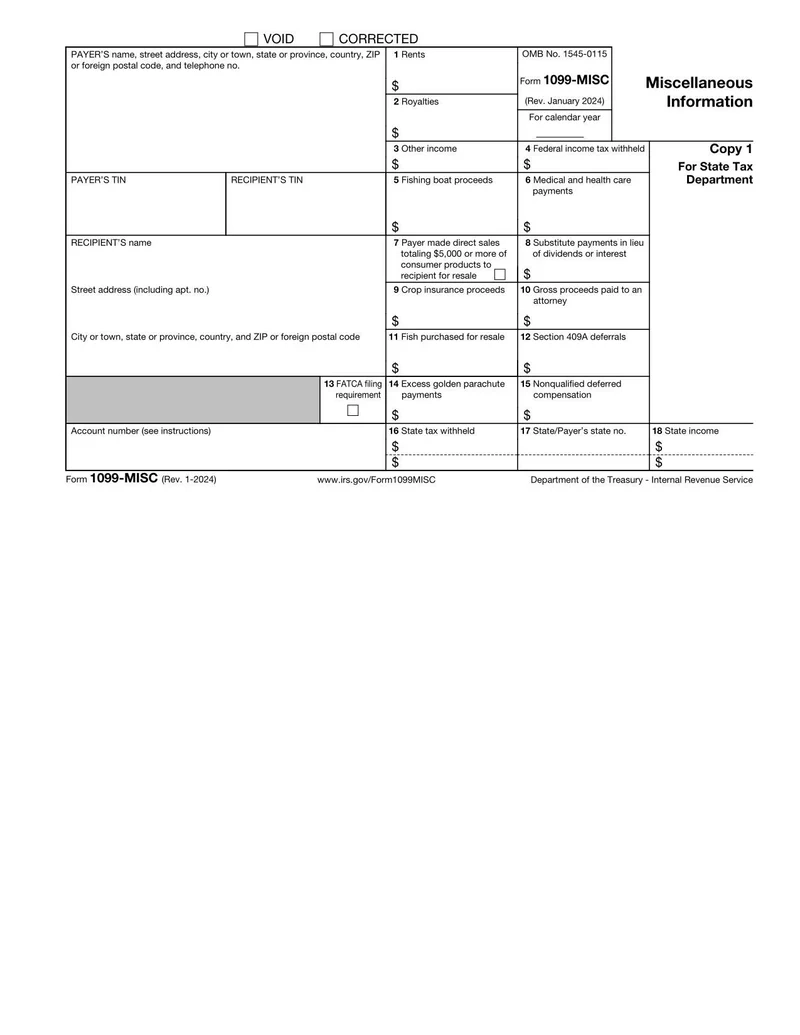 Form 1099 MISC Miscellaneous Information Easily Edit PDF 