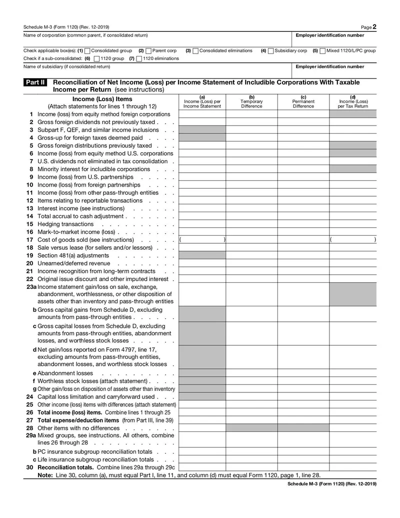 Form 1120 Schedule M 3 Fill And Sign Online With Lumin