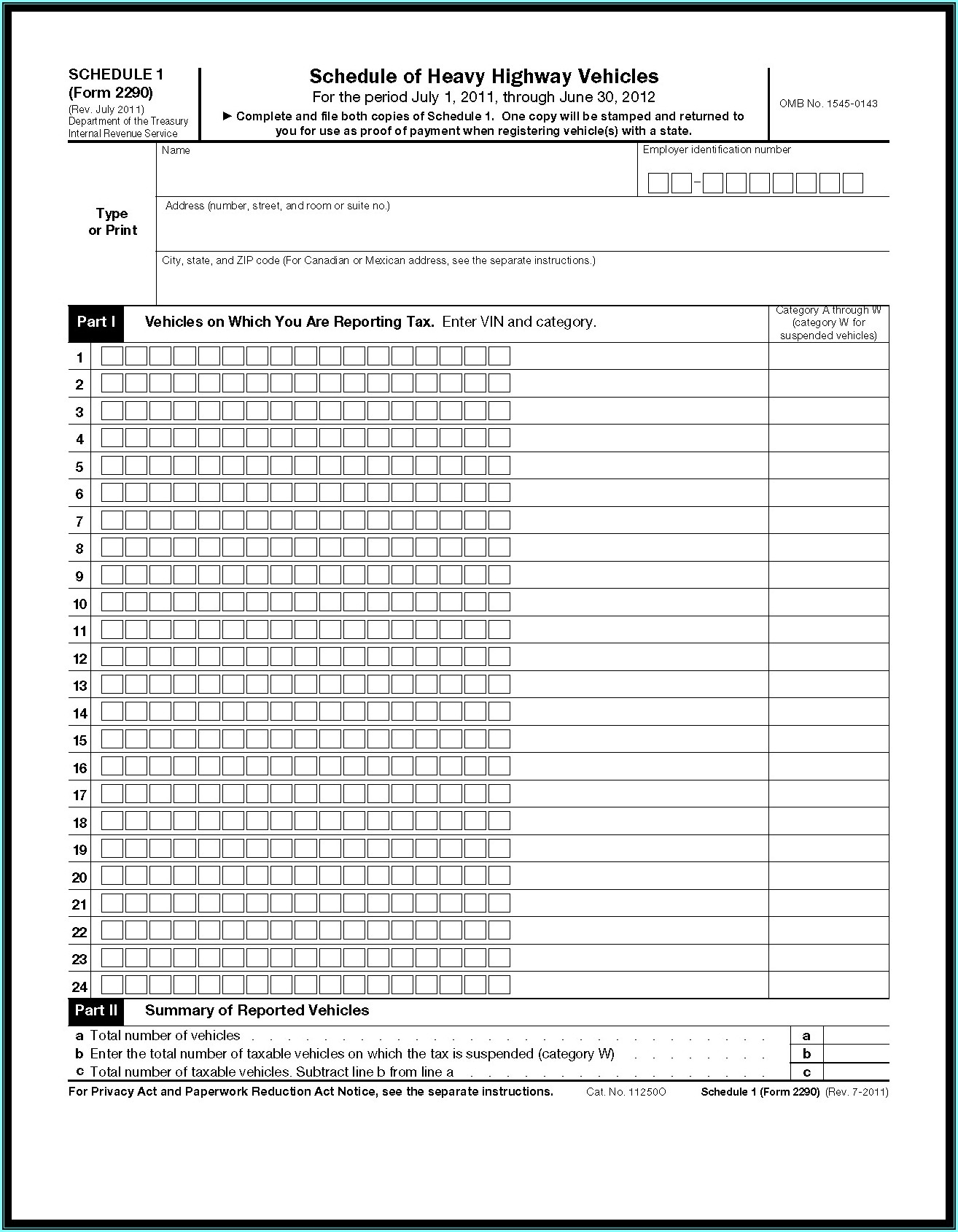 Form 2290 Printable