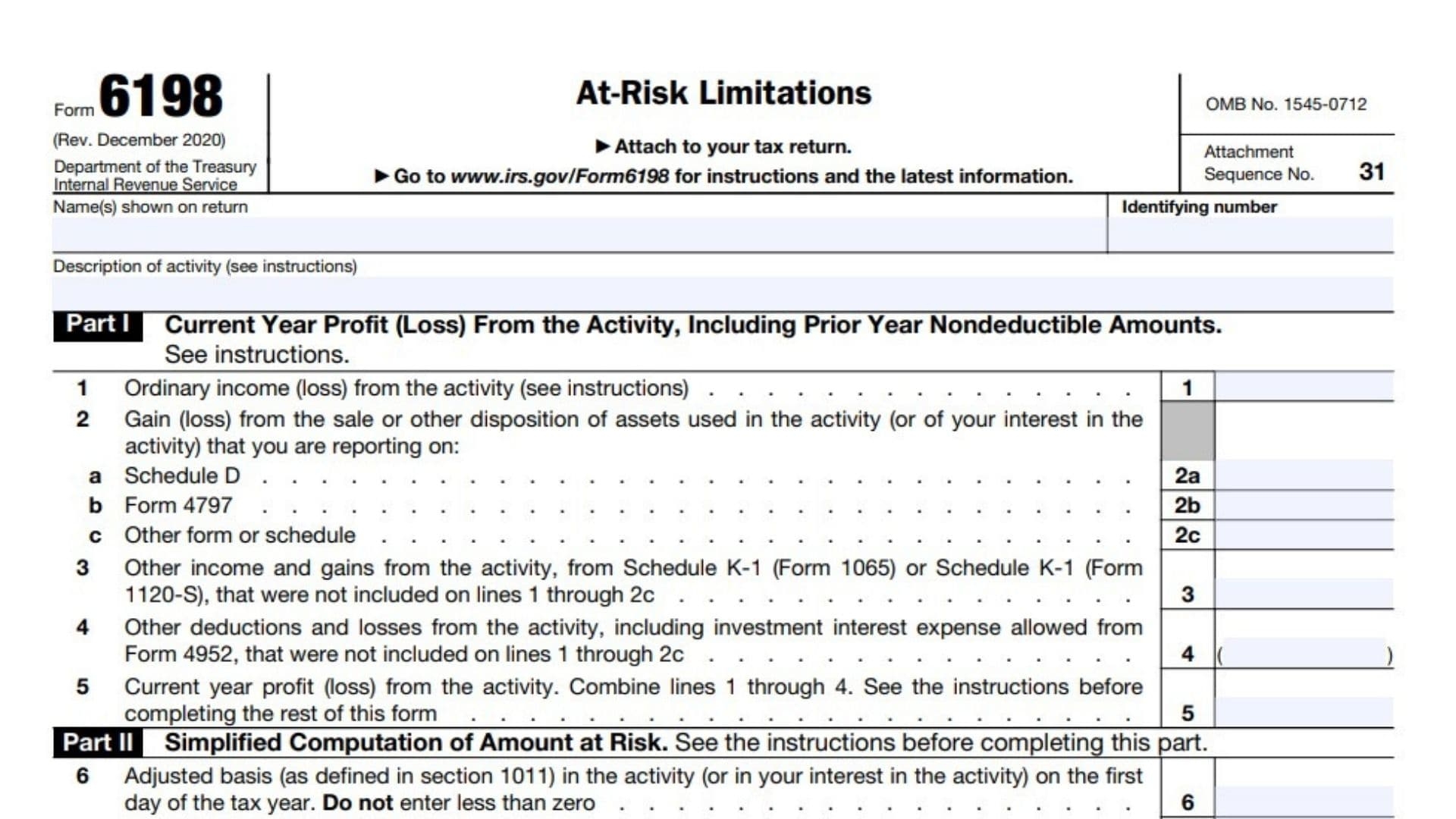 Irs Form 6198 Instructions 2024
