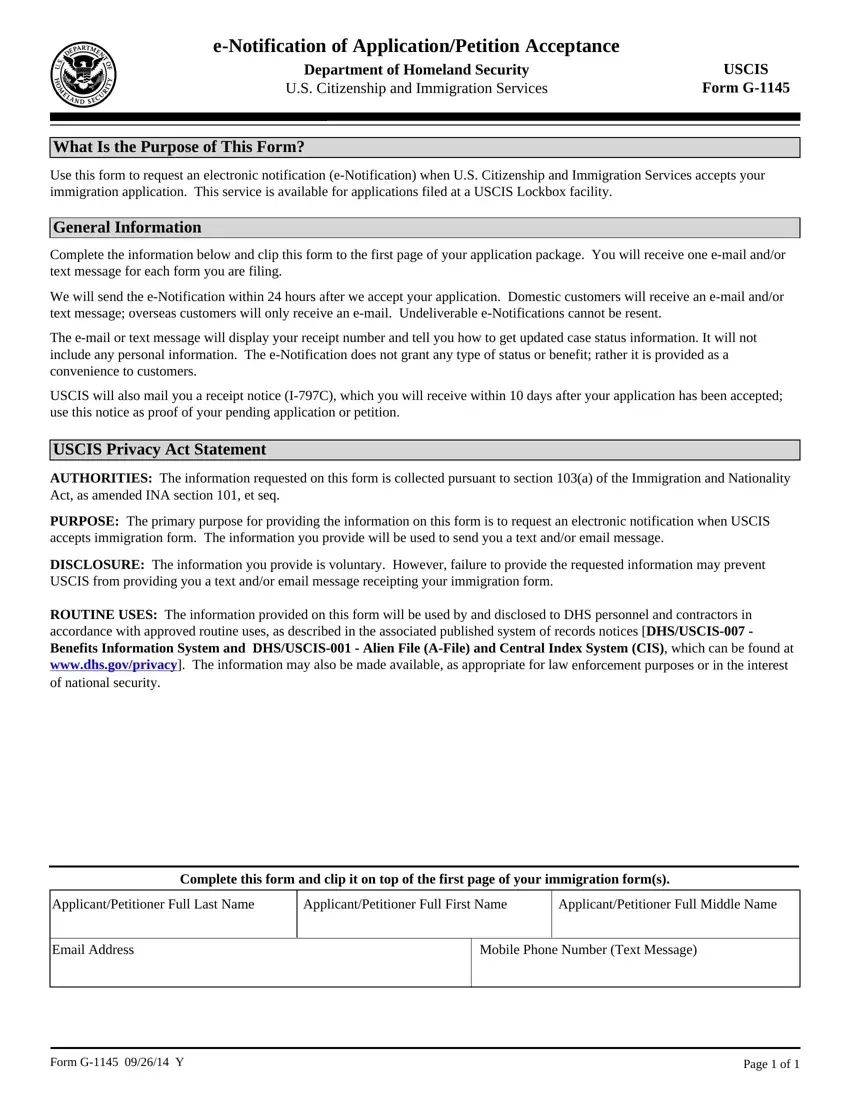 Form G 1145 Fill Out Printable PDF Forms Online