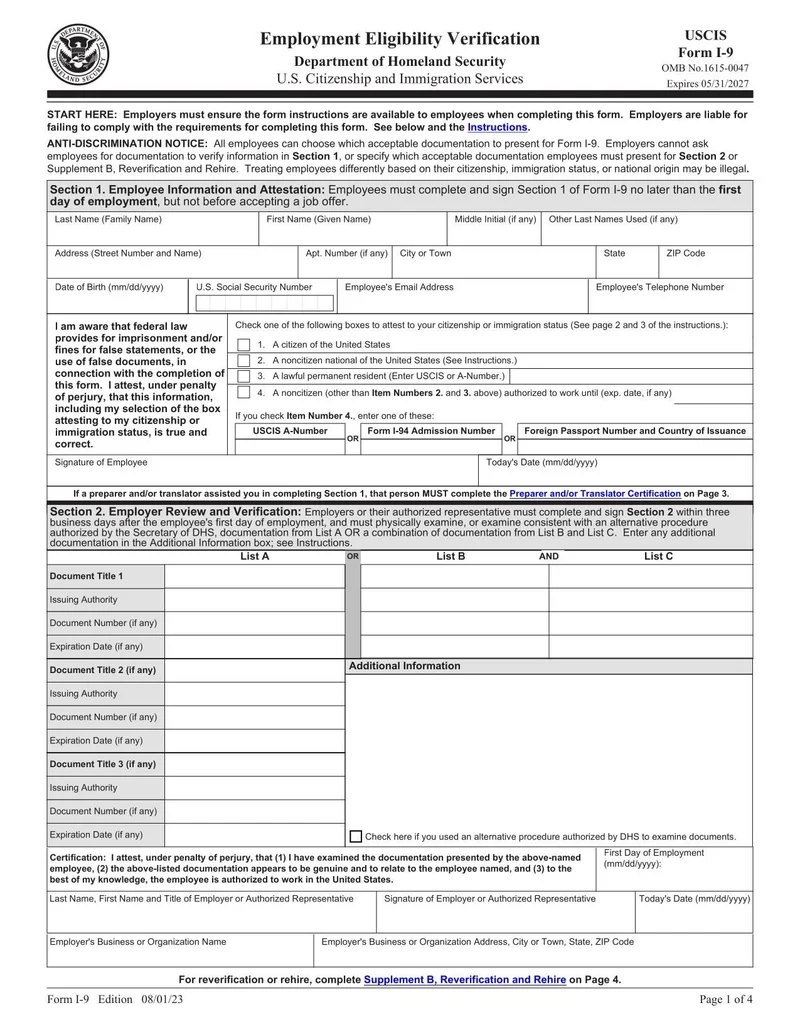 Form I 9 2023 Fill And Sign With Lumin