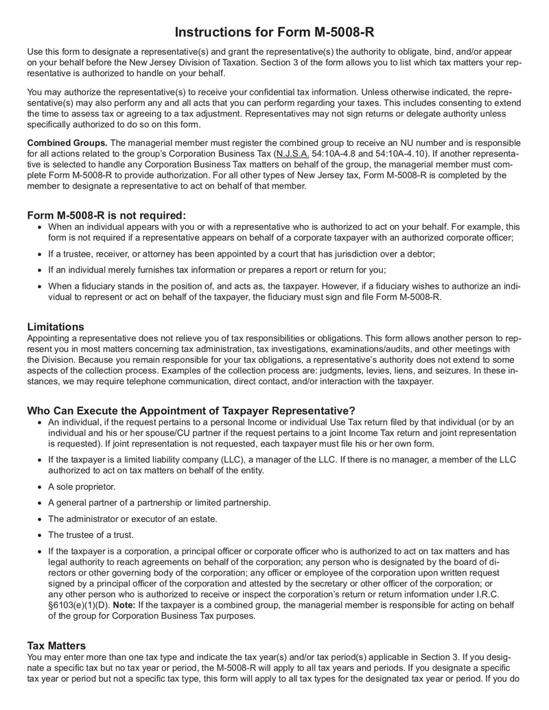 Form M-5008-R Fax Number