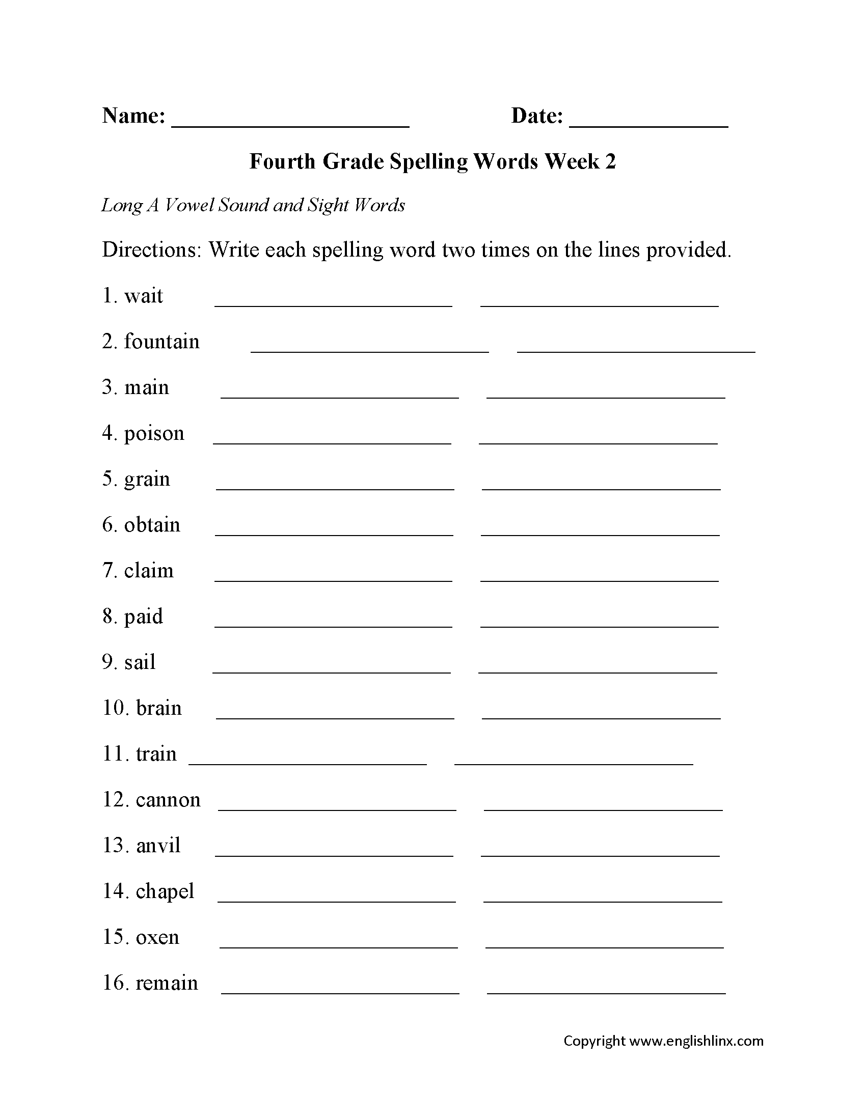 Worksheets For 4th Graders Printable