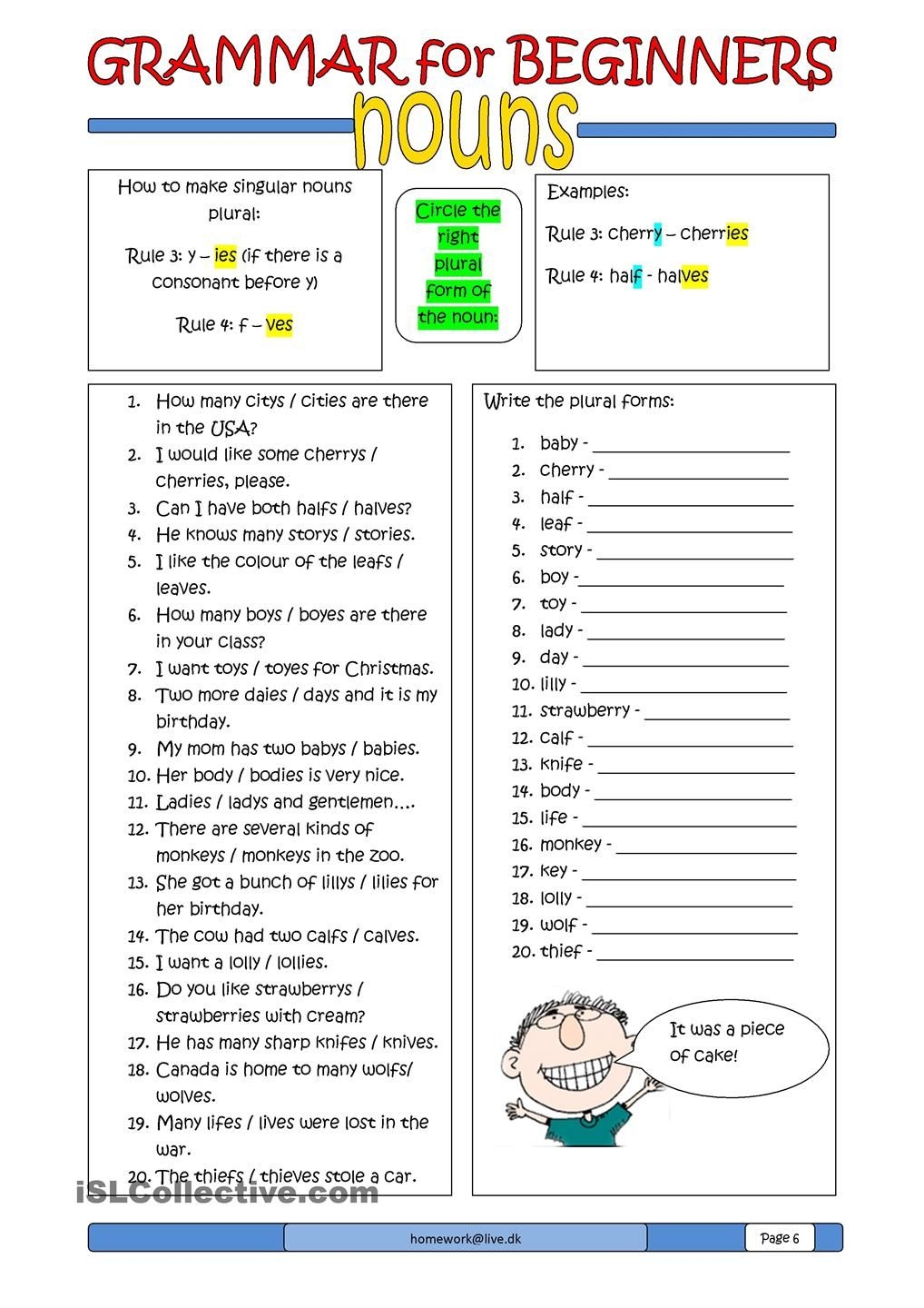 Esl Printable Worksheets For Adults