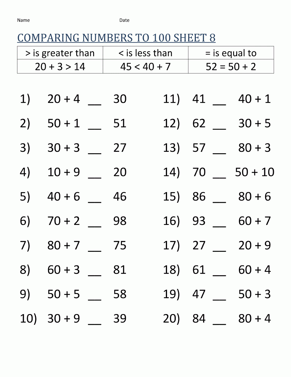 Printable Worksheets For 8th Grade Math
