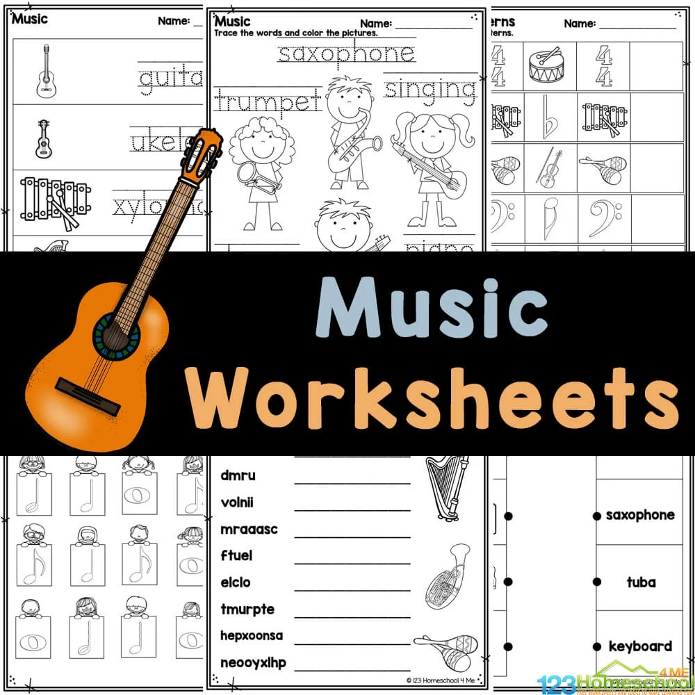  FREE Fun Music Worksheets Musical Instruments Theory amp More 
