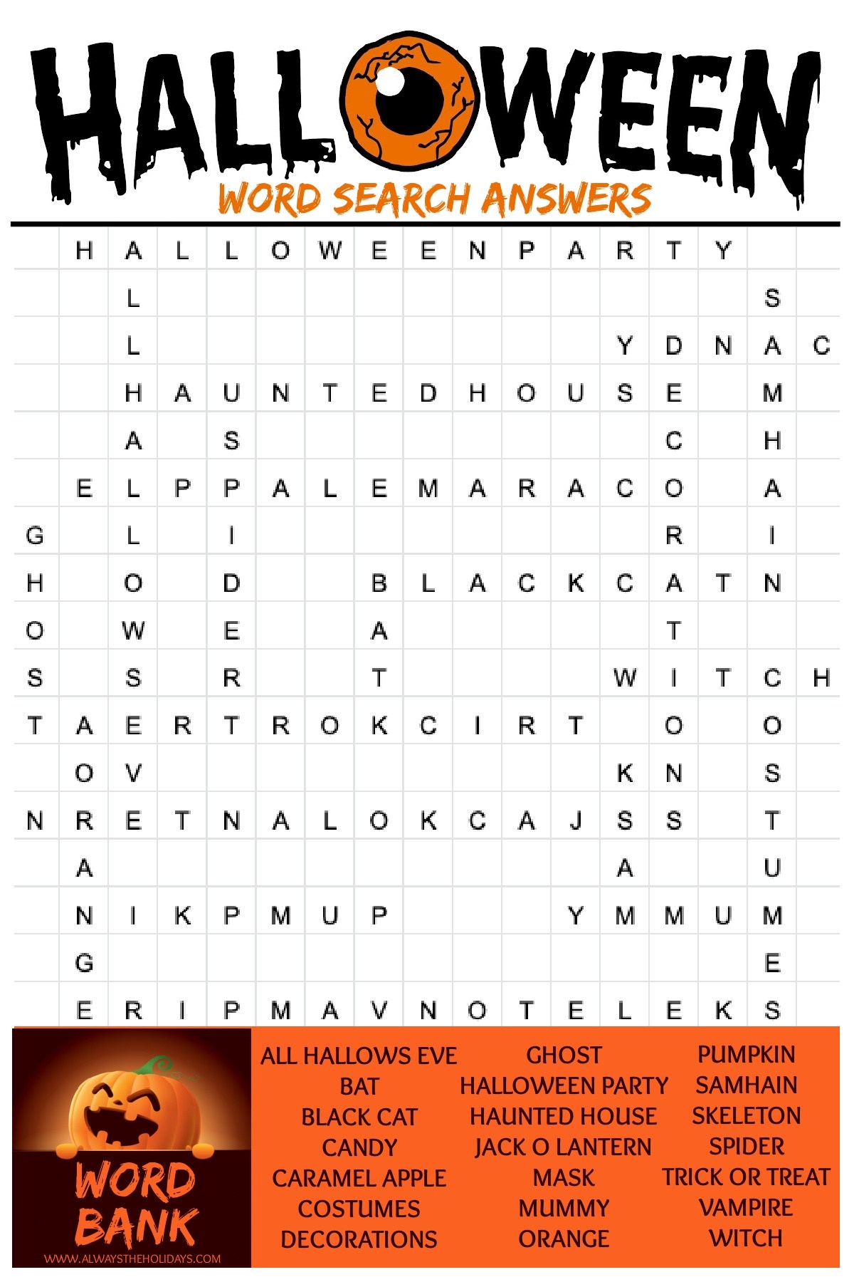 Free Printable Halloween Word Puzzles