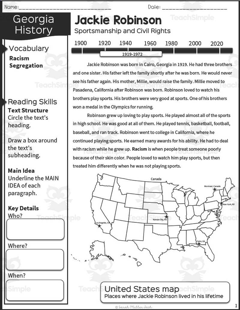 Free Jackie Robinson Worksheet 2nd Grade Download Free Jackie 