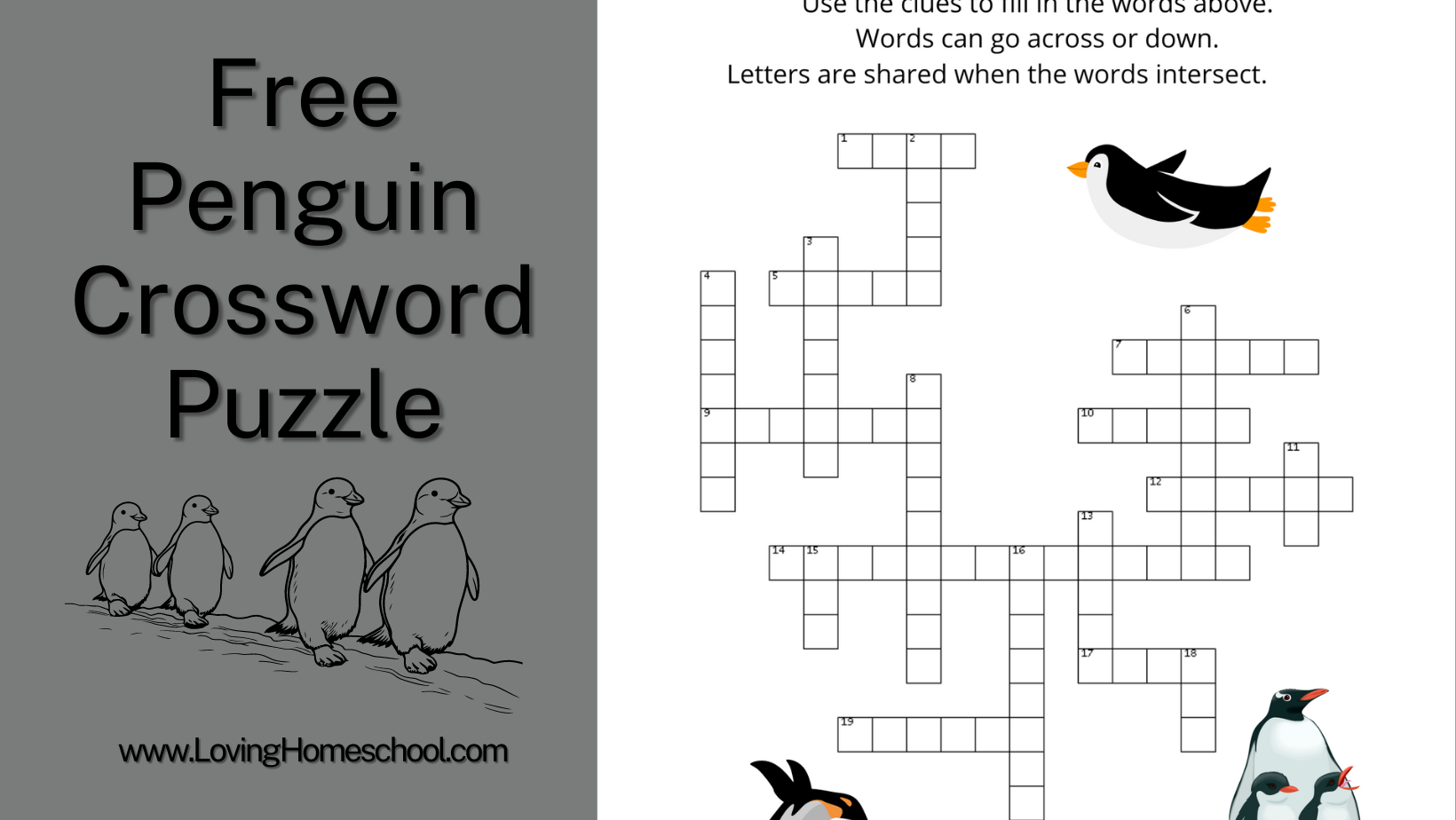Printable Crossword Puzzles Penguin