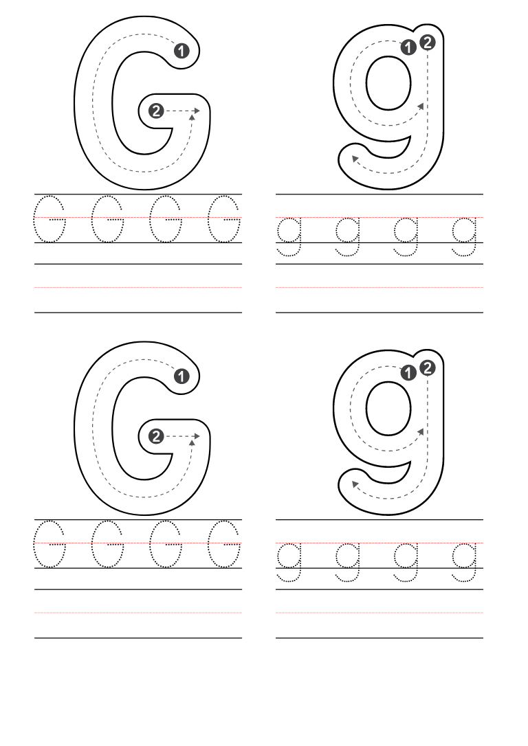 Letter G Printable Worksheets