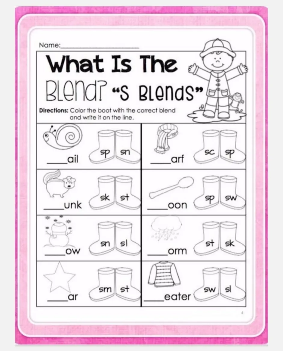 Free Printable Consonant Blends Worksheets