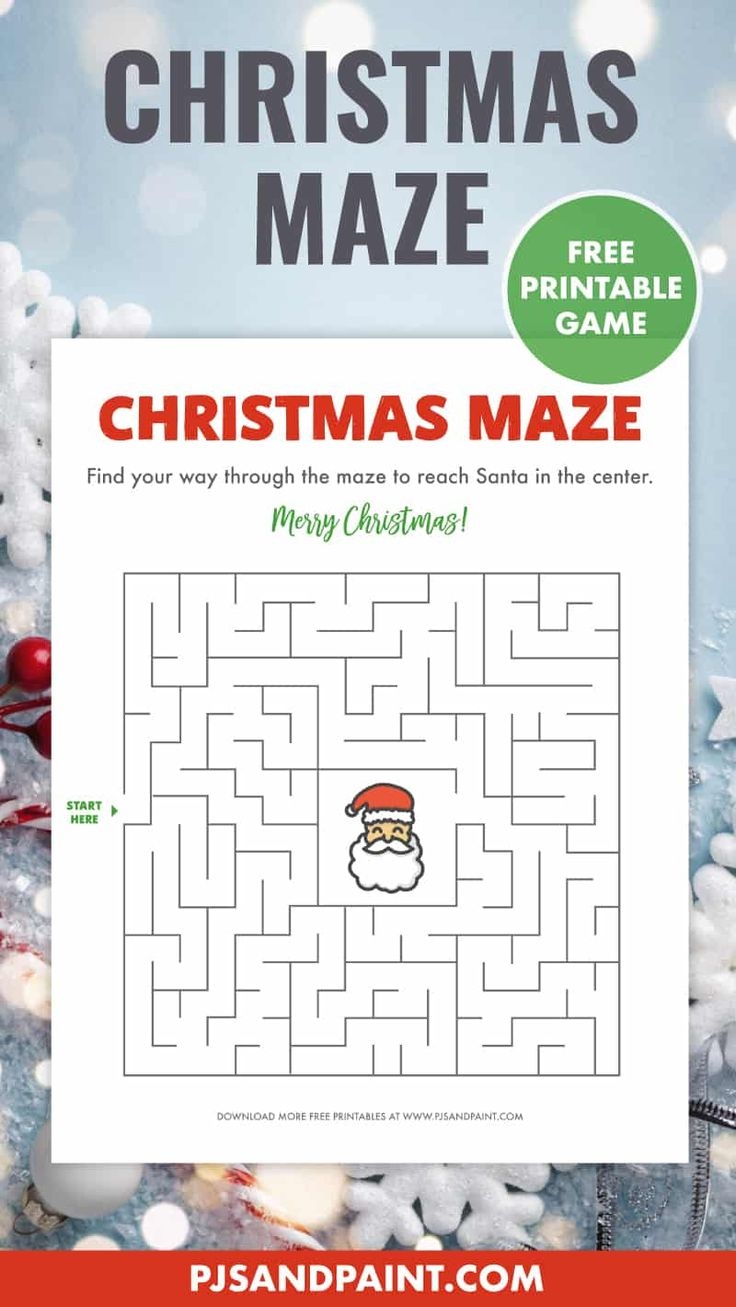Free Printable Christmas Maze Christmas Games And Activities