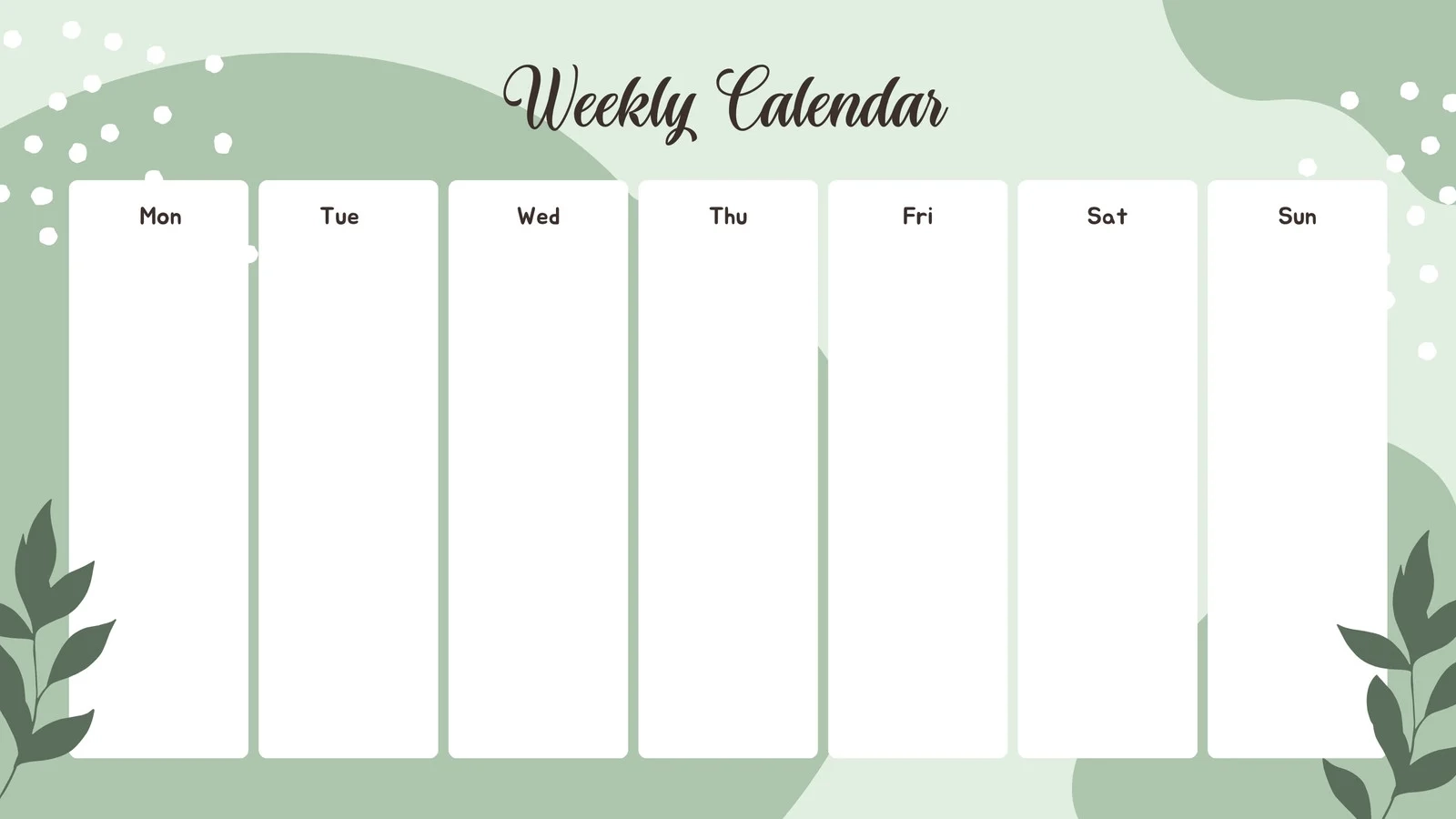Weekly Blank Printable Calendars
