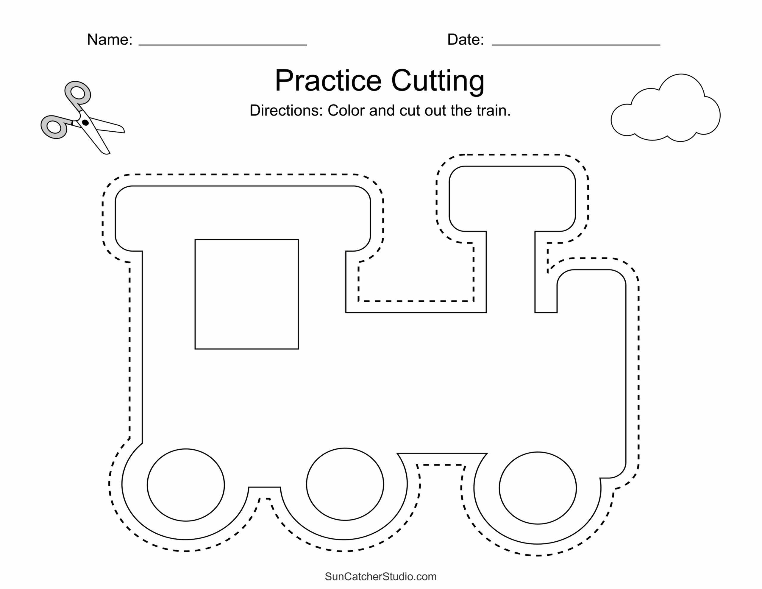 Kindergarten Cutting Worksheets Printable