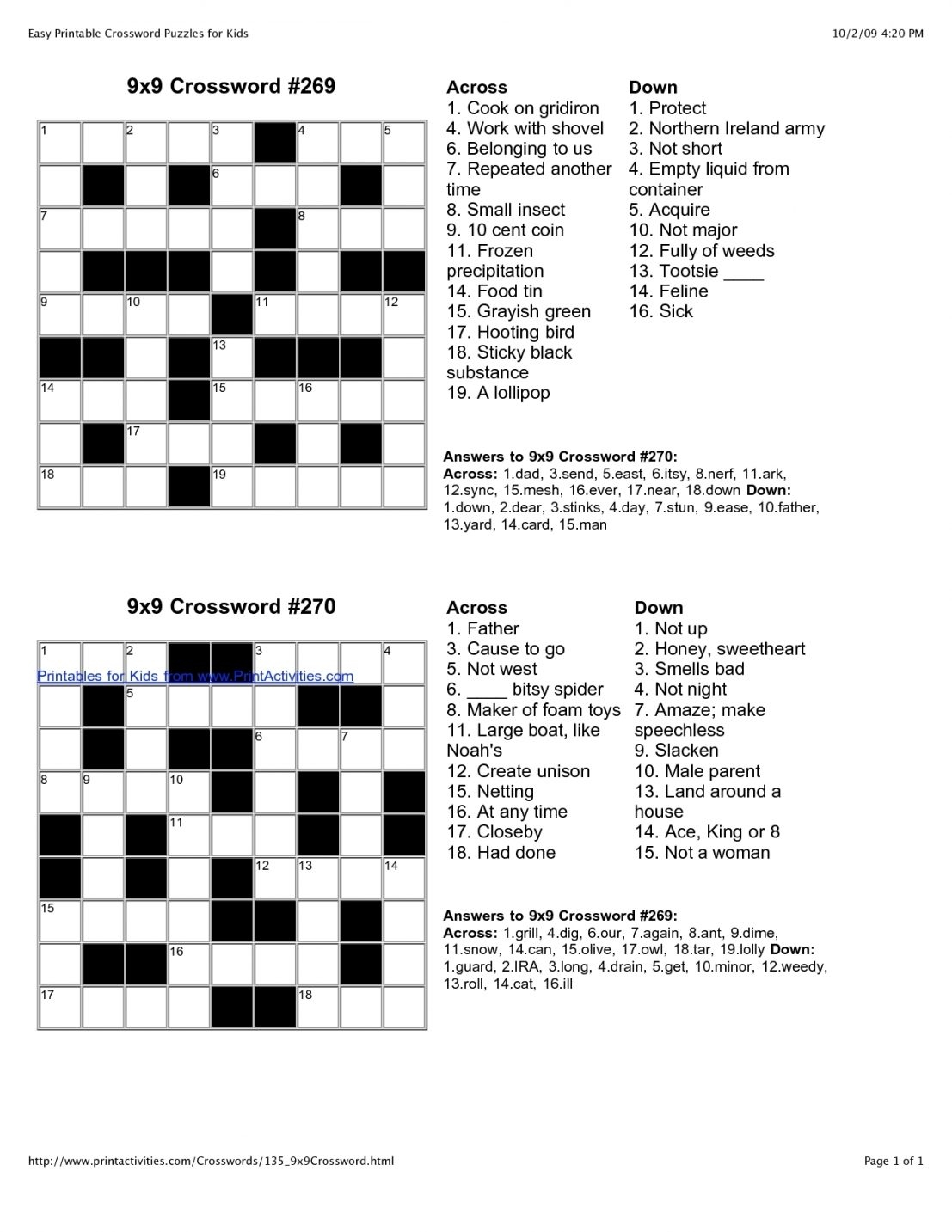 7 Free Printable Daily Crosswords