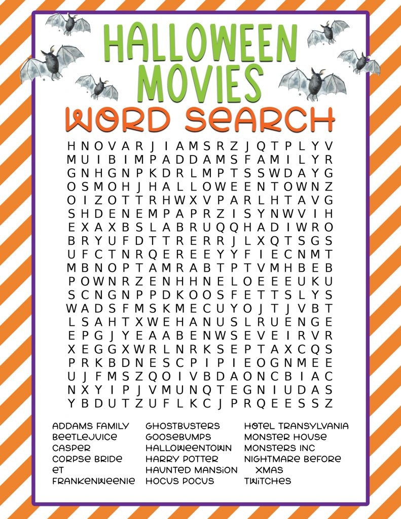Printable Word Search Halloween