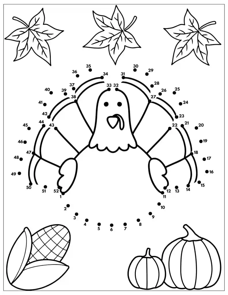 Free Printable Harvest Dot To Dot Pages For Kids In The Playroom