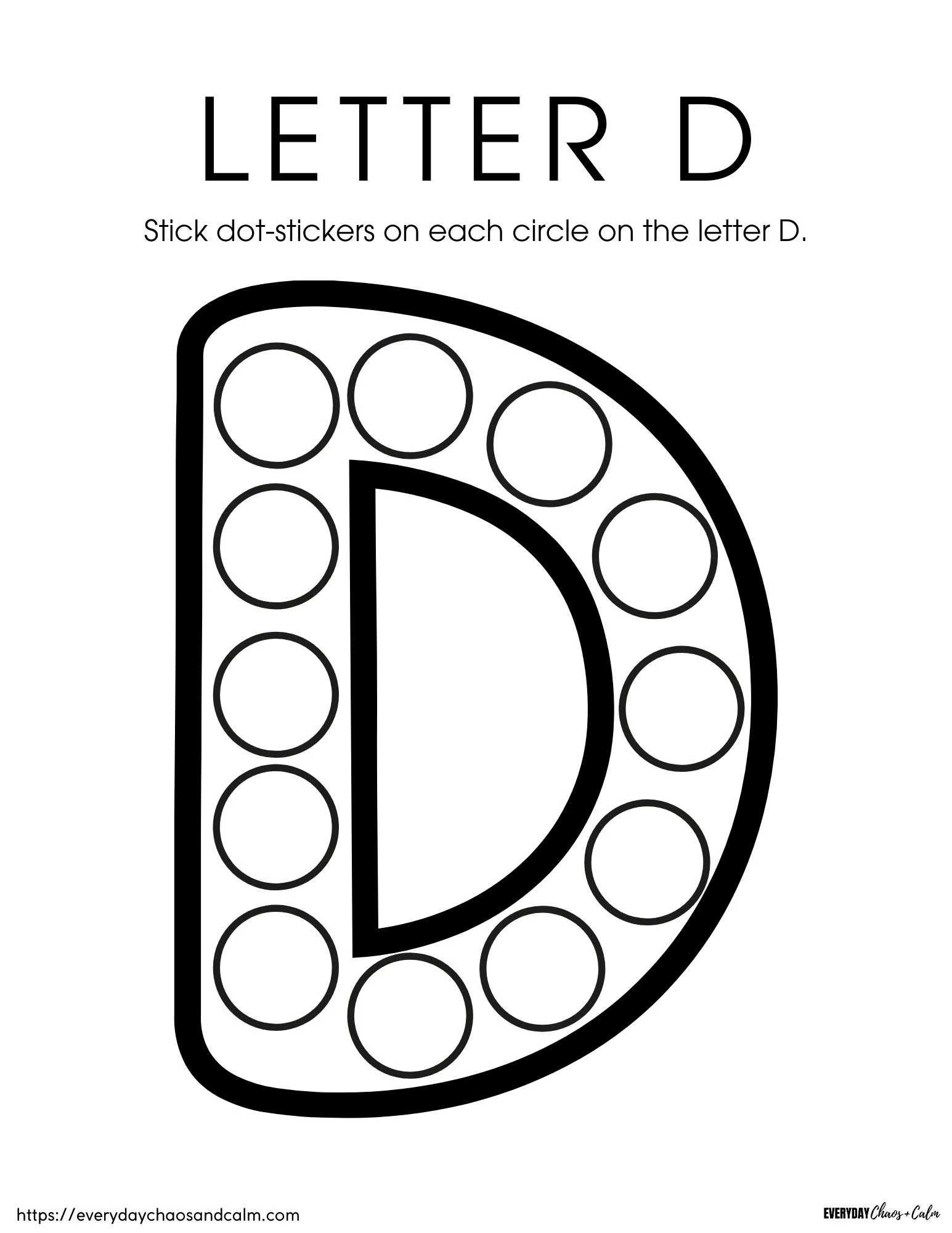 Free Printable Worksheets Letter D Formation