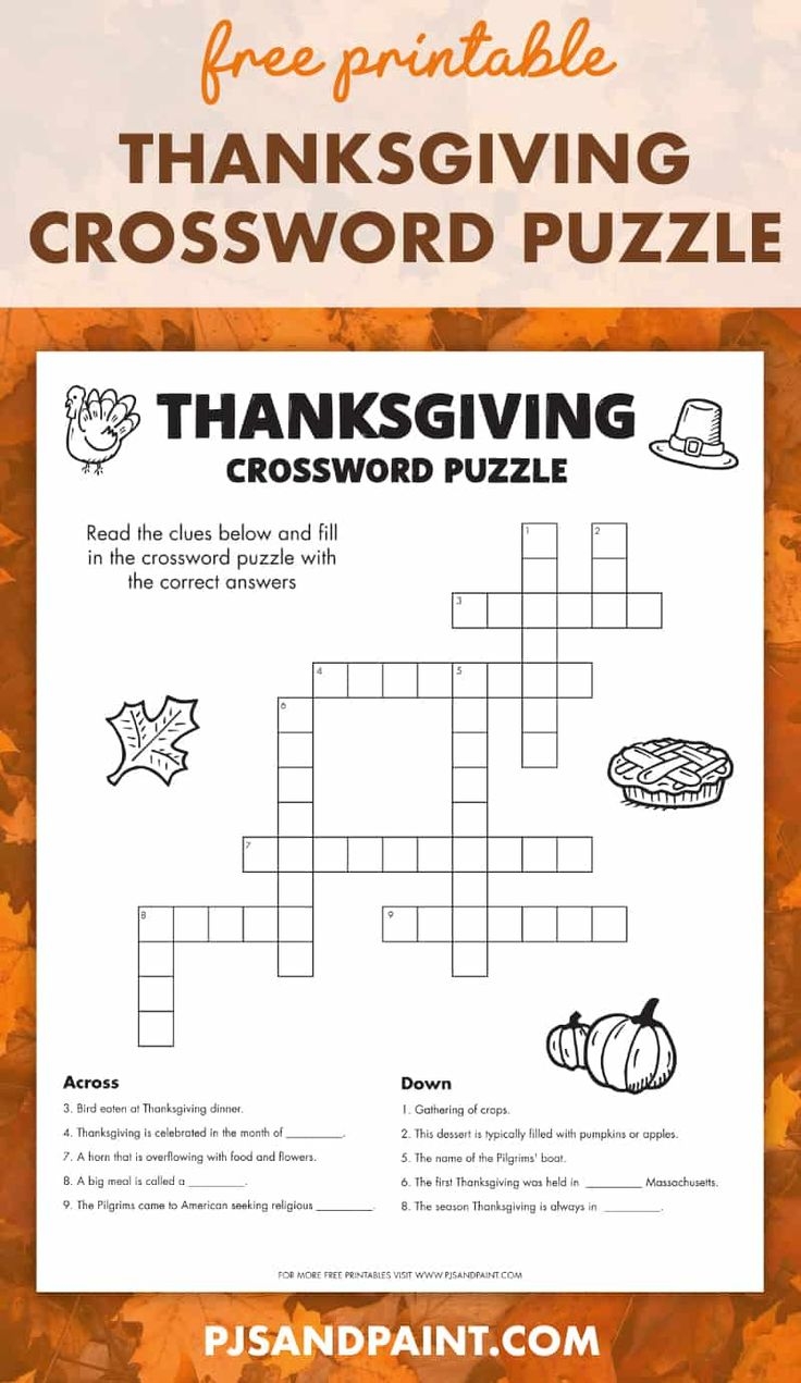 Free Thanksgiving Puzzles Printable